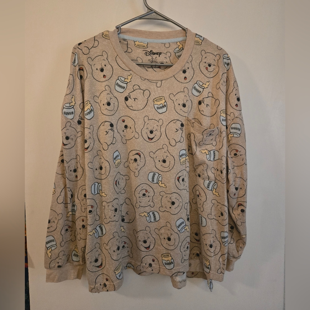 Cute Bear Print Beige Sweatshirt